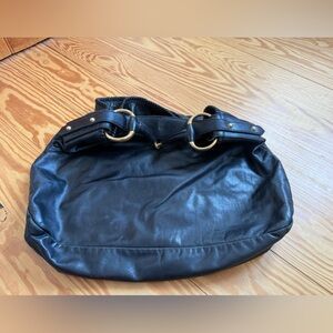 Rare Vintage Gucci Black Leather Shoulder Bag, super comfortable